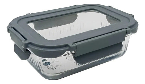 Taper Contenedor De Vidrio Tapa Hermetica Carol De 1040ml Gris