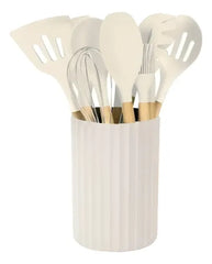 Set De Utensillos Cocina Mango Madera Silicona Carol