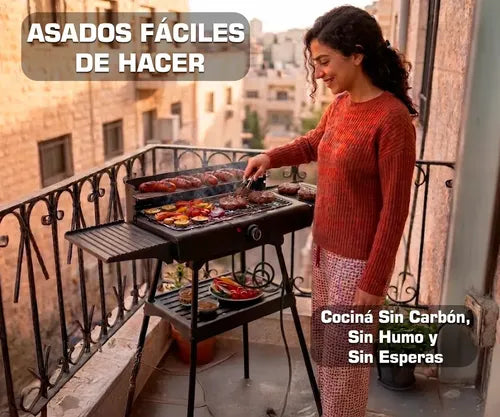 Parrilla Electrica Acero Inoxidable Kanji Brasa 2200 Watts Fácil Limpieza Kjh-be2200sp Negro