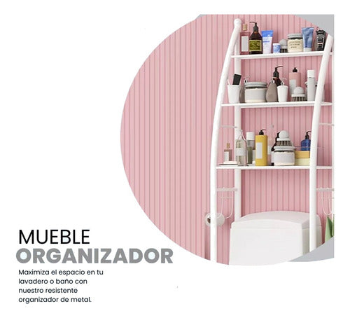 Estanteria Organizador Baño Sobre Inodoro 3 Niveles Blanco Blanco