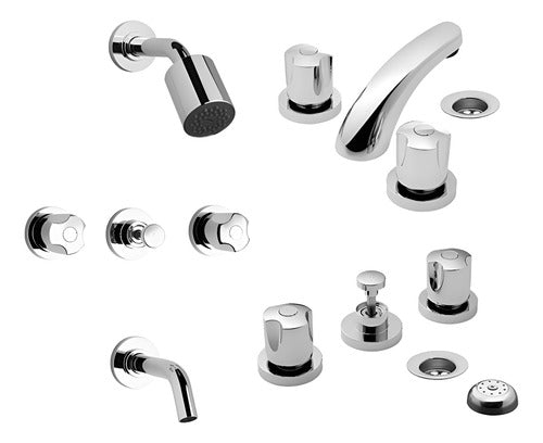 Griferia Fv Kit De Griferia Para Baño Pampa 0900.03/b6 Plateado
