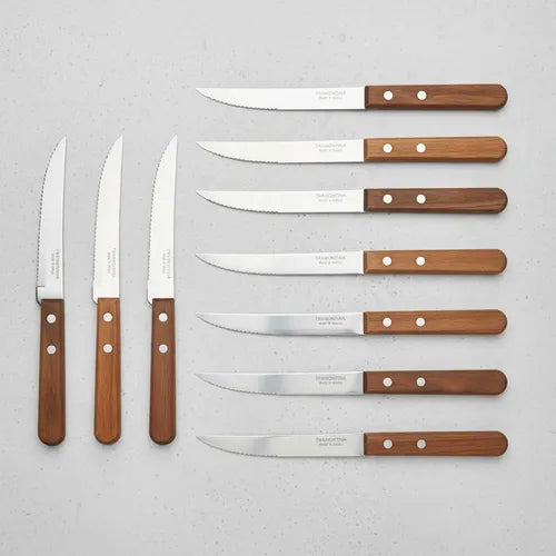 Set De Cuchillos Tramontina Dynamic Mango Madera X 12 Madera