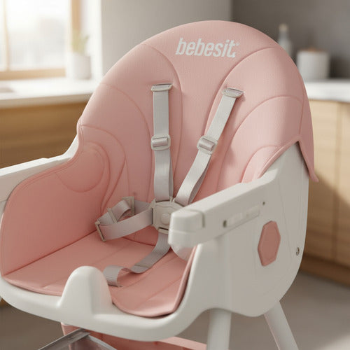 Silla De Comer Reclinable 3 En 1 Bebesit 6651-b Rosa H:15kg Rosa