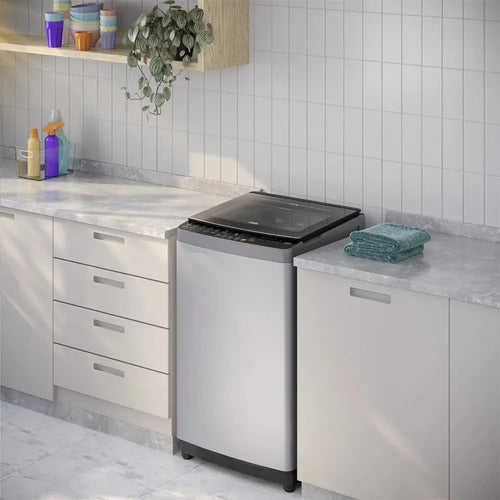 Lavarropas Carga Superior Gafa Lgs07 Kg Dispenser Easy&clean Gris