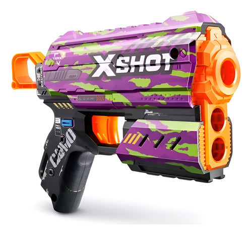 Pistola Lanza Dardos Zuru X Shot Skins Flux Crucifier Violeta