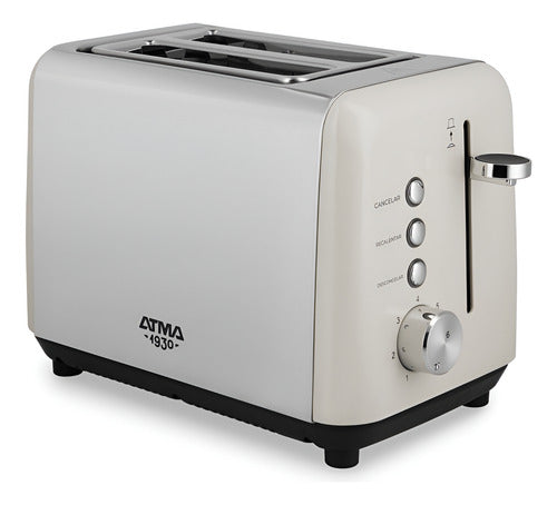 Tostadora Atma Toat21vcp Blanco Ranuras Extra Ancha Vintage Blanco