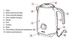 Pava Jarra Eléctrica Liliana Ap990n Retrostyle 1,7l 2000w Color Negro
