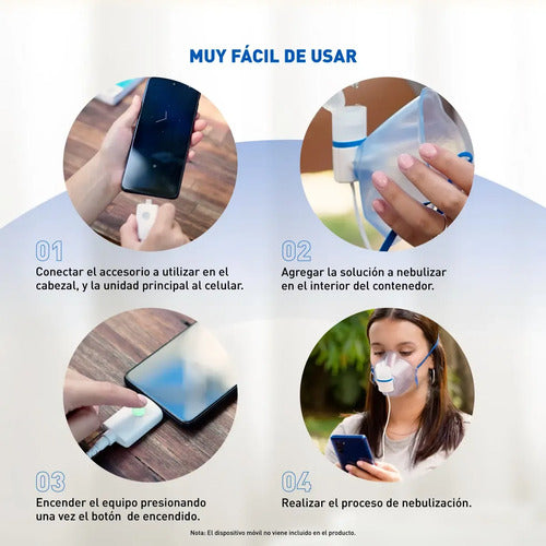 Nebulizador Mesh Minimesh Silfab Nm10 Manos Libres Blanco