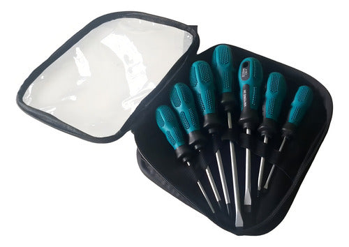 Set 7 Destornilladores Puntas Magnéticas Planas Y Philips Tm Acero Cromo Vanadio