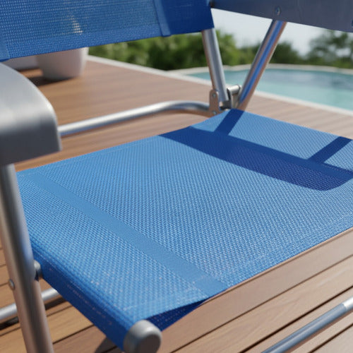 Reposera Plegable Descansar 10006 Azul Aluminio 1 Posición