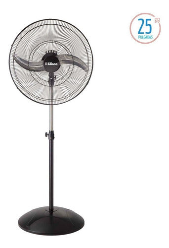 Ventilador De Pie Liliana Vp25m Negro 2 Palas Plateado 25 Diámetro 25   Material De Las Aspas Metal