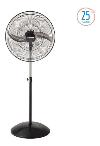 Ventilador De Pie Liliana Vp25m Negro Con 2 Palas Color  Plateado De  Metal, 25  De Diámetro 220 v