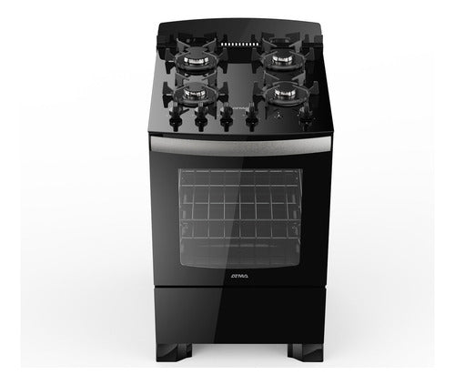 Cocina Multigas Atma Ccmo56n Mesada Vidrio Templado 56cm Negro