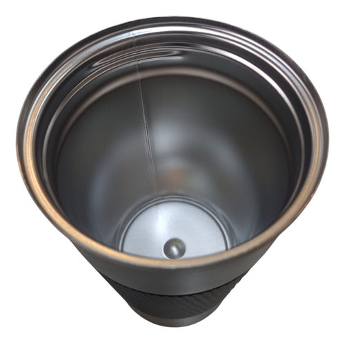 Vaso Termico Acero Inox Con Tapa Frio Calor Vivendi Negro Negro Lisa