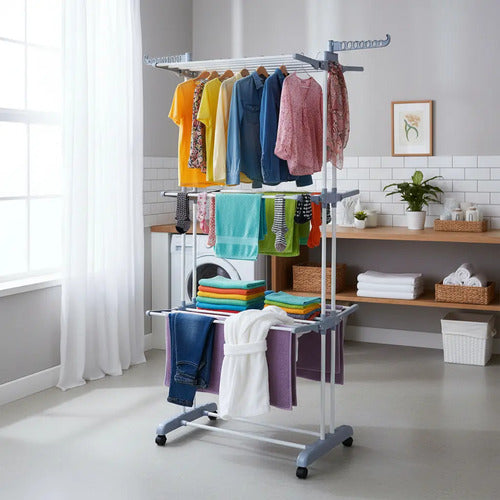 Tender Vertical De Pie De Caño Pintado Con Ruedas Exclusivo Blanco