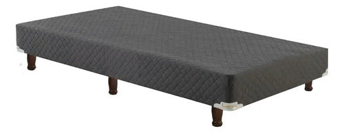 Base Sommier De 1 Plaza 1/2 Cannon De 190x90x21 Cm Gris Oscuro