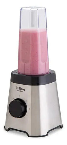 Licuadora Liliana Glassbend Vaso Vidrio Y Botella Portable Acero