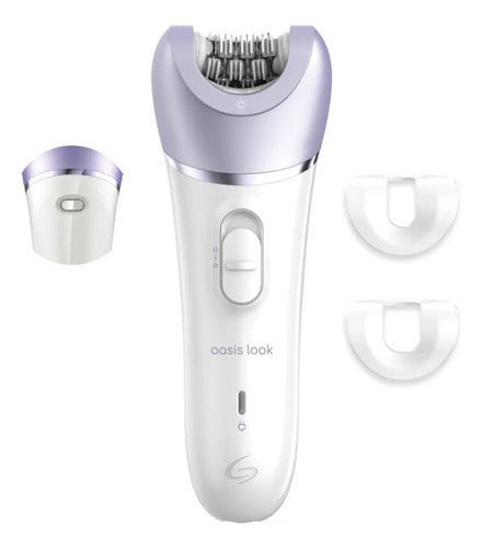Depiladora Inalambrica Gama Oasis Look Usb 2v Humedo Seco Ct Blanco/violeta