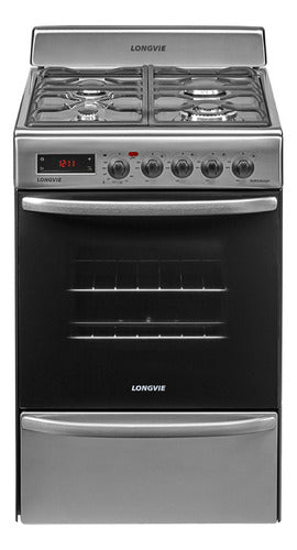 Cocina A Gas Longvie 21601xt 60cm Inox Grill Eléctrico Acero Inoxidable