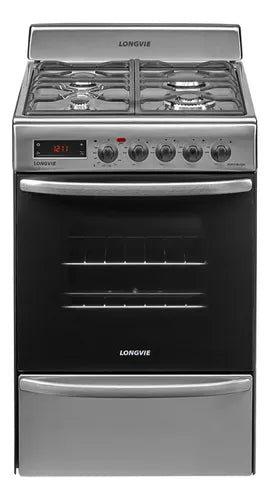 Cocina A Gas Longvie 21601xt 60cm Inox Grill Eléctrico Acero Inoxidable
