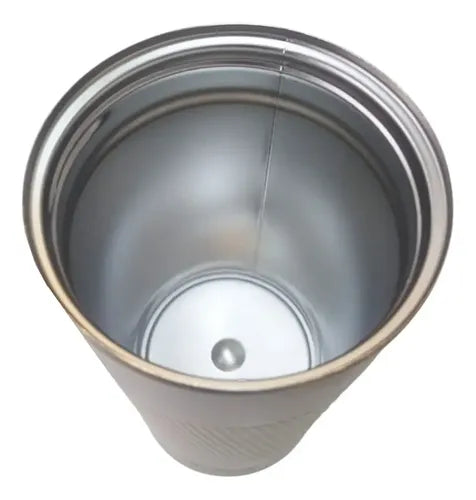Vaso Termico Promo Frio Calor Con Tapa Acero Inox Vivendi Blanco Lisa
