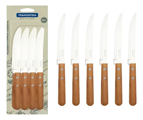 Set De Cuchillos Tramontina Dynamic Mango Madera X 12 Madera