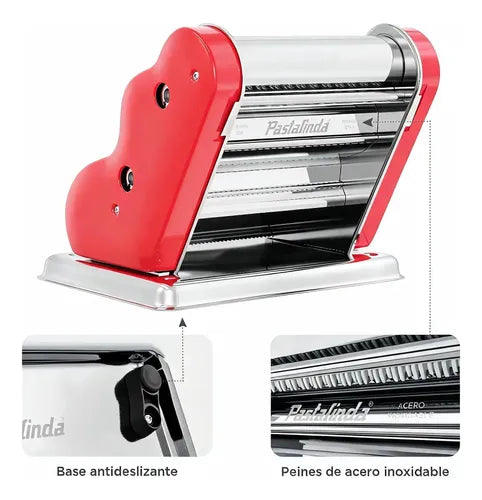 Maquina De Pastas Acero Inox Pastalinda Clásica 200 Coral