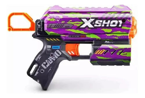 Pistola Lanza Dardos Zuru X Shot Skins Flux Crucifier Violeta
