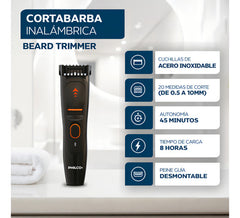 Cortabarba Trimmer Philco Cb9805pp Inalámbrico Acero Inox Color Negro