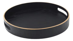 Juego De Vajilla 6 Vasos 350ml Vidrio Labrado Bandeja Carol Negro Lisa