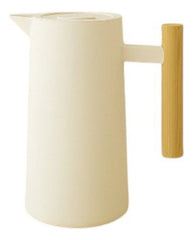 Jarra Termo Con Manija De Madera Pico Vertedor de 1l Crema