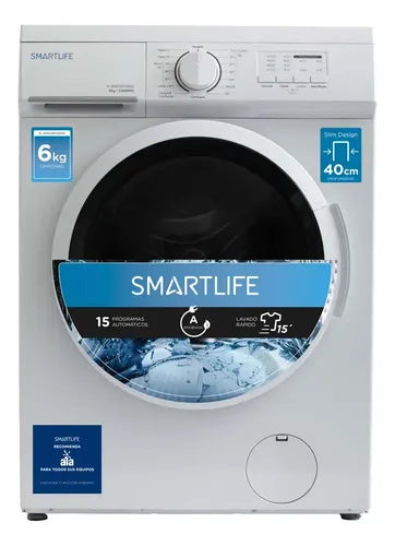 Lavarropas Automatico Smartlife 6kg Slim Design Color Blanco