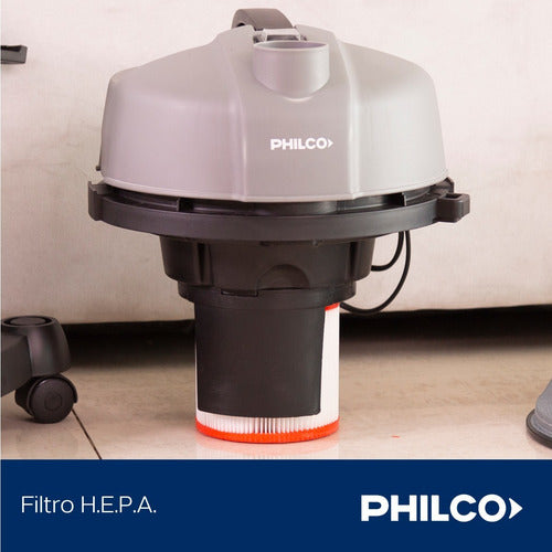 Aspiradora De Tacho Philco 1200w Aspira Liquidos Color Plateado/gris