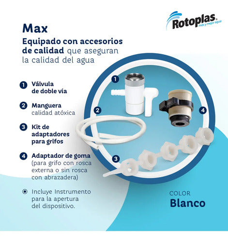 Purificador De Agua Rotoplas Max Sobre Mesada Blanco Blanco