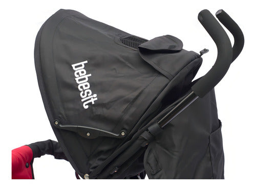 Cochecito Paragüitas Bebesit Neuf Art1058 Negro/verde Con Chasis Color Negro