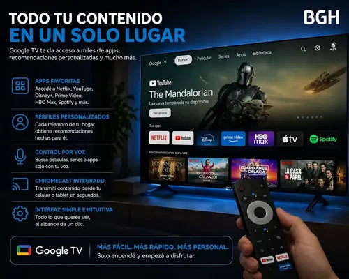Smart Tv Bgh 50 4k Google Tv Hdr Dolby Ips Wifi B5026ug6g
