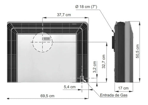 Calefactor Gas Eskabe Tb Titanio 5000 Con Termostato Cts Crema
