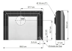 Calefactor Gas Eskabe Tb Titanio 5000 Con Termostato Cts Crema