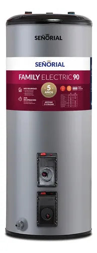 Termotanque Electrico Señorial Family 90l Alta Recuperacionc Gris Plata