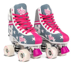 Patines Stark Shine Artísticos Bota Extensibles 31 Al 34 31-34 54 Mm Azul Acero