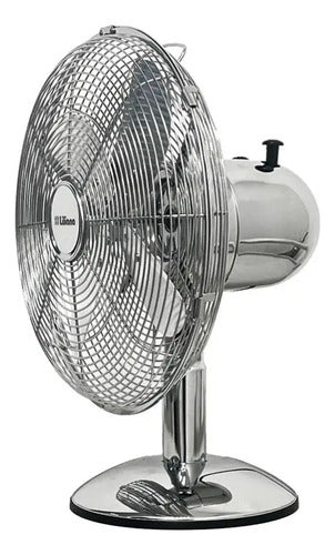 Ventilador De Mesa Liliana Vsor16 Vintage 70w 16 Pulgadas 40 Cm Plateado Metal
