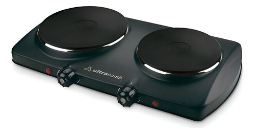 Anafe Electrico Ultracomb An6600 Doble Hornalla 1500/750w Color Negro