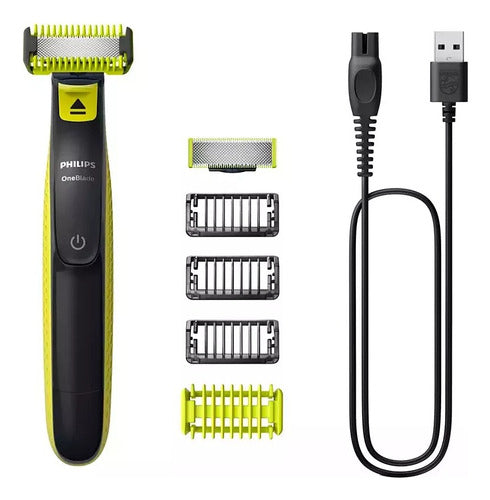 Afeitadora Philips Oneblade Qp2824/10 Para Cuerpo Rostro Usb Negro