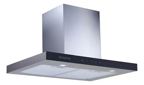 Campana Para Cocina Vondom De Pared Con Frente Negro Y 60 Cm Plateado Y Negro