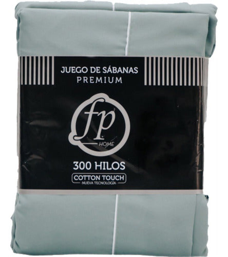 Juego De Sábanas Microfibra 1 1/2 Plaza Verde Fp Home Liso
