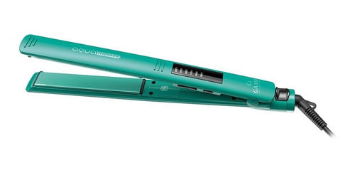 Alisadora Gama Elegance Led Aqua Therapy Control Temperatura Color Verde Turquesa