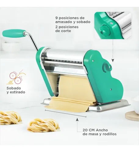 Máquina Para Pastas Pastalinda Clásica 200 Verde Acero Inox Verde
