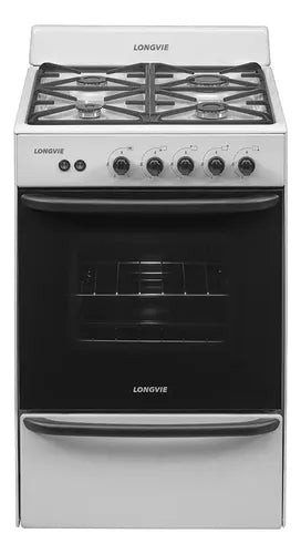 Cocina A Gas Longvie 13331bf 56cm Blanca Cajón Parrilla Color Blanco