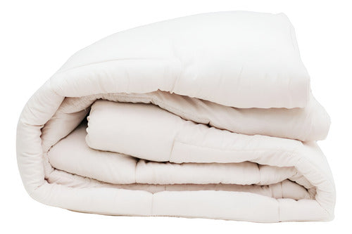 Acolchado Queen 2 1/2 Plazas Fp Home Blanco Simil Tussor Premium Liso