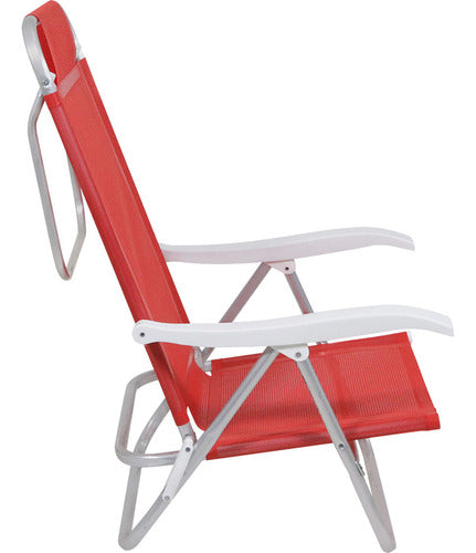 Reposera De 6 Posiciones Bel Sunny Aluminio Pvc Rojo Rojo